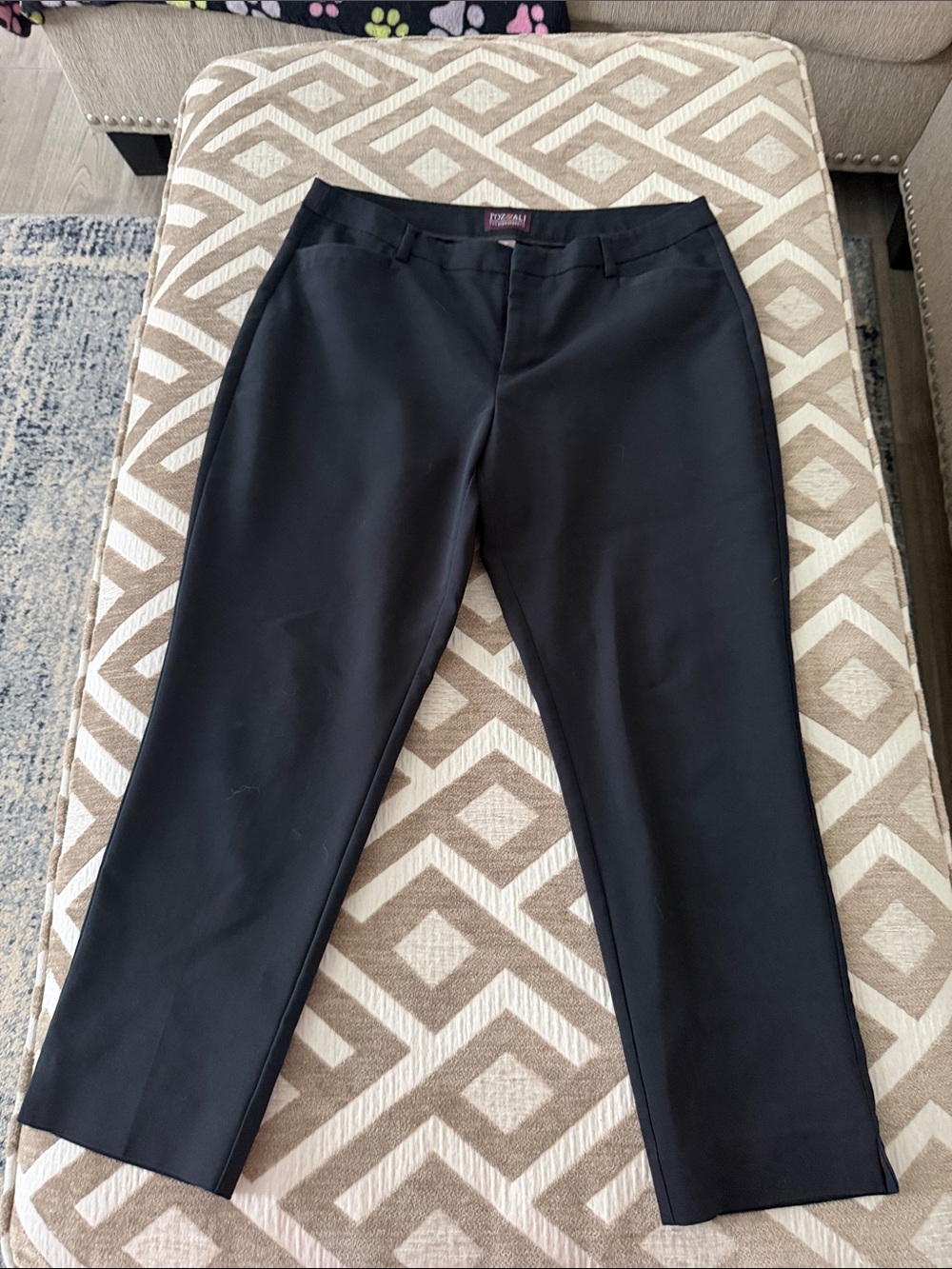 Roz & Ali Black Straight-Leg Dress Pants